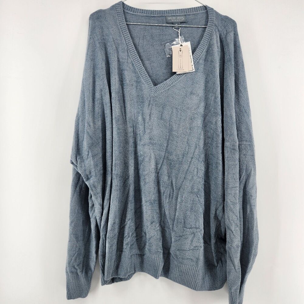 Barefoot Dreams 3X Blue Aura Cozychic Ultra Lite‎ V-Neck Pullover